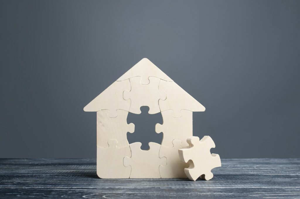 Puzzle en bois représentant une maison